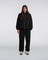 Zipped Embroidered Jacket - Black