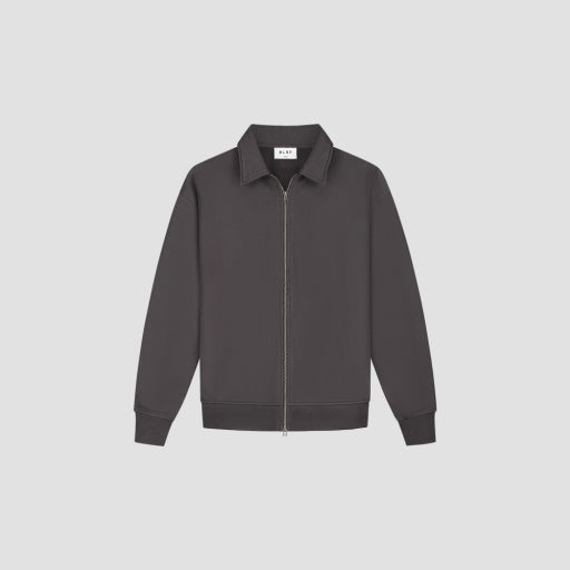 Collared Zip Front Jacket - Charcoal