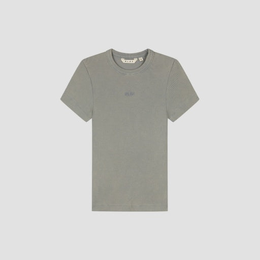 Ribbed Crewneck T-Shirt - Gray