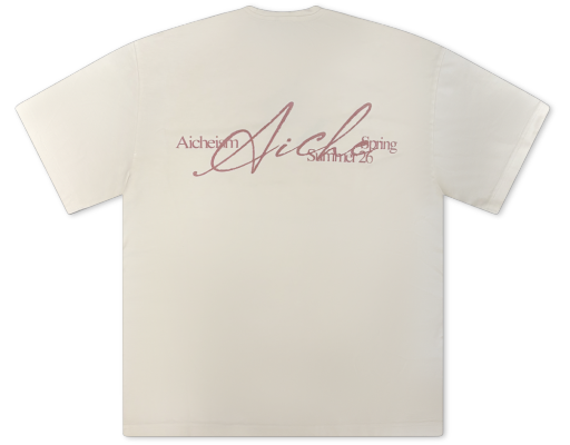 Script Print Oversized T-Shirt - Cream