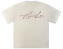 Script Print Oversized T-Shirt - Cream
