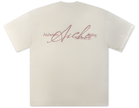 Script Print Oversized T-Shirt - Cream