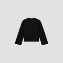 Cropped Oversized Sweatshirt - Black