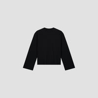 Cropped Oversized Sweatshirt - Black