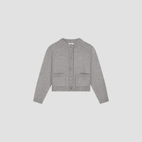 Pocket Front Cardigan - Light Gray
