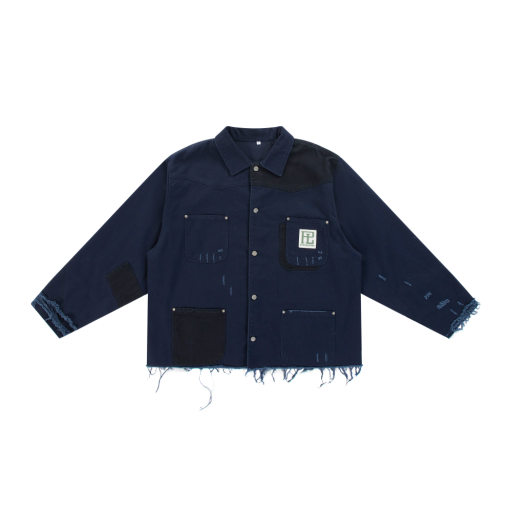 Distressed Workwear Jacket - Navy