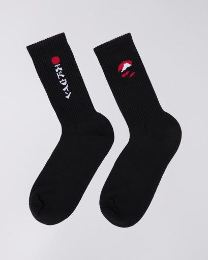 Graphic Crew Socks - Black