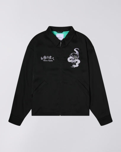 Embroidered Coach Jacket - Black