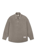 Wool Blend Polo Shirt - Grey