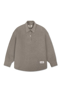 Wool Blend Polo Shirt - Grey