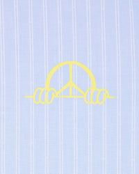 Striped Embroidered Long Sleeve Shirt - Light Blue Stripe
