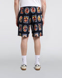 Printed Elastic Waist Shorts - Navy Multi