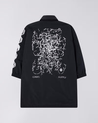 Longline Logo Coach Jacket - Navy