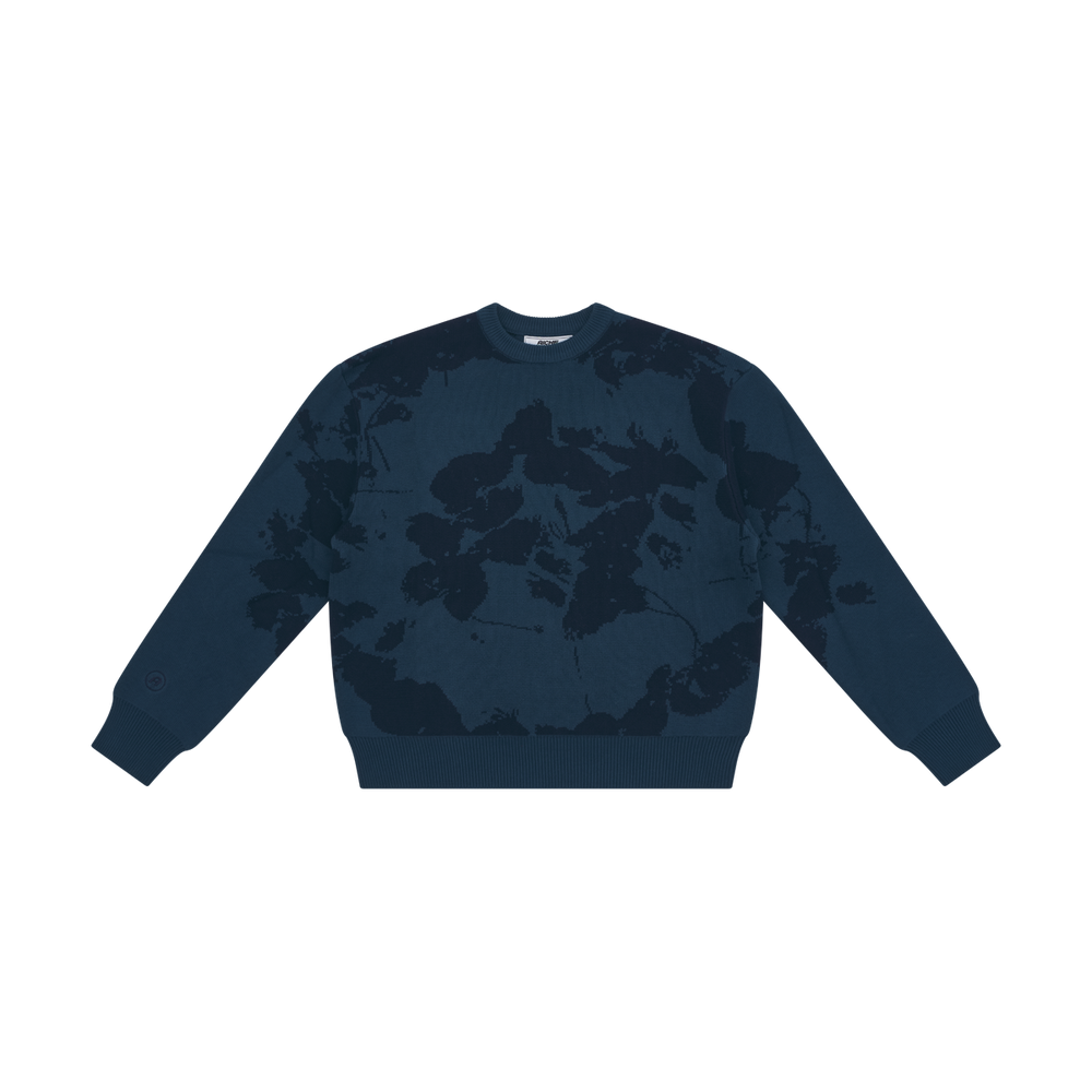 Patterned Crewneck Sweater - Navy Print