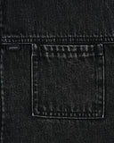 Collared Denim Zip Jacket - Washed Black