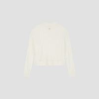 Crewneck Cable Knit Sweater - Cream