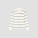 Striped Long Sleeve Polo - Cream Stripe