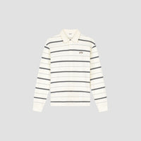 Striped Long Sleeve Polo - Cream Stripe