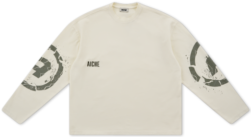 Long Sleeve Graphic Print - Cream