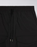Cargo Drawstring Track Pants - Black