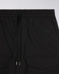 Cargo Drawstring Track Pants - Black