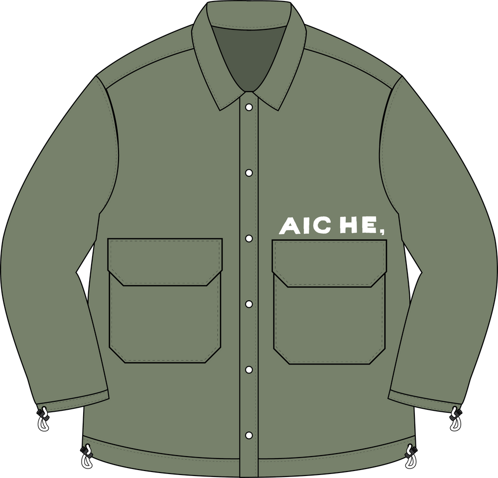 Button Up Pocket Jacket - Olive Green