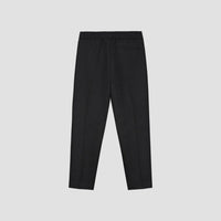Tapered Elastic Waist Trousers - Black