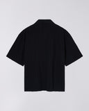 Ribbed Knit Polo Shirt - Black