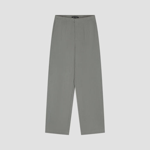 Loose Fit Pleated Trousers - Green Gray