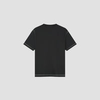 Contrast Stitch Crewneck T-shirt - Black