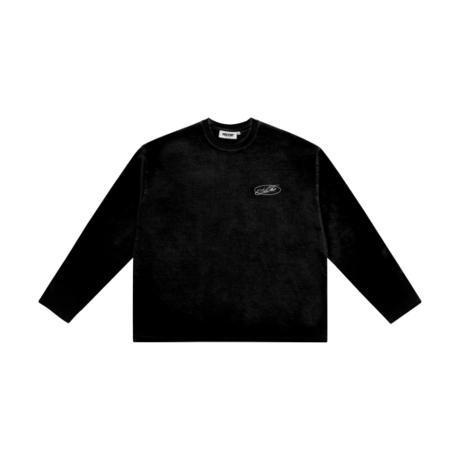 Embroidered Logo Crewneck Sweatshirt - Black