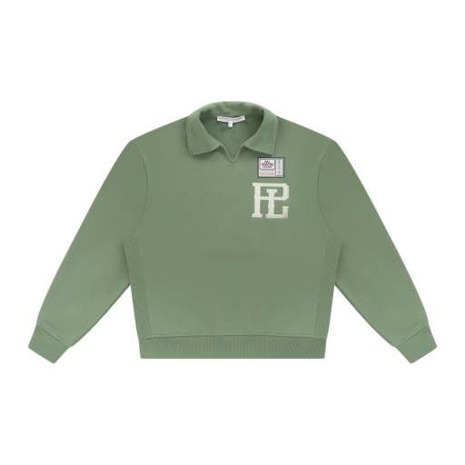 Polo Collar Sweatshirt - Light Green