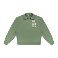 Polo Collar Sweatshirt - Light Green