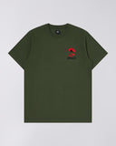Graphic Print Crewneck T-Shirt - Olive Green