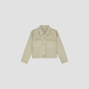 Cropped Denim Workwear Jacket - Light Sage