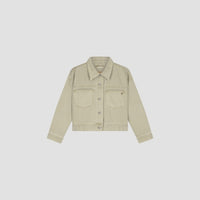 Cropped Denim Workwear Jacket - Light Sage