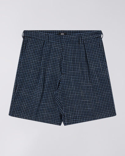 Check Pattern Tailored Shorts - Blue Plaid