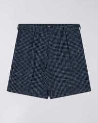 Check Pattern Tailored Shorts - Blue Plaid