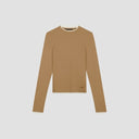 Long Sleeve Rib Knit Top - Tan