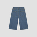 Wide Leg Cropped Jeans - Denim Blue