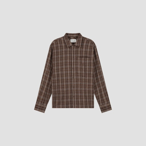 Check Pattern Boxy Shirt - Brown Plaid