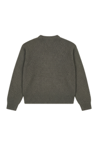 Crewneck Logo Knit Sweater - Olive Green