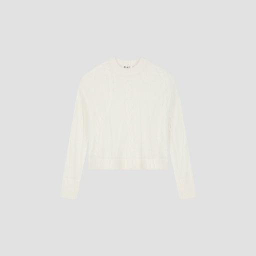 Crewneck Cable Knit Sweater - Cream