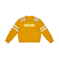 Varsity Number Knit Sweater - Yellow