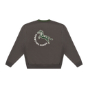 V-Neck Collar Sweatshirt - Brown/Green