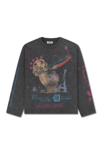 Graphic Print Longsleeve T-Shirt - Washed Black