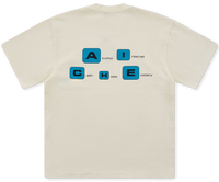 Graphic Print Oversized T-shirt - Cream