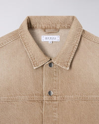 Boxy Fit Denim Jacket - Tan
