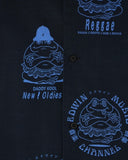 Patterned Short Sleeve Shirt - Navy