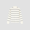 Striped Long Sleeve Polo - Cream Stripe